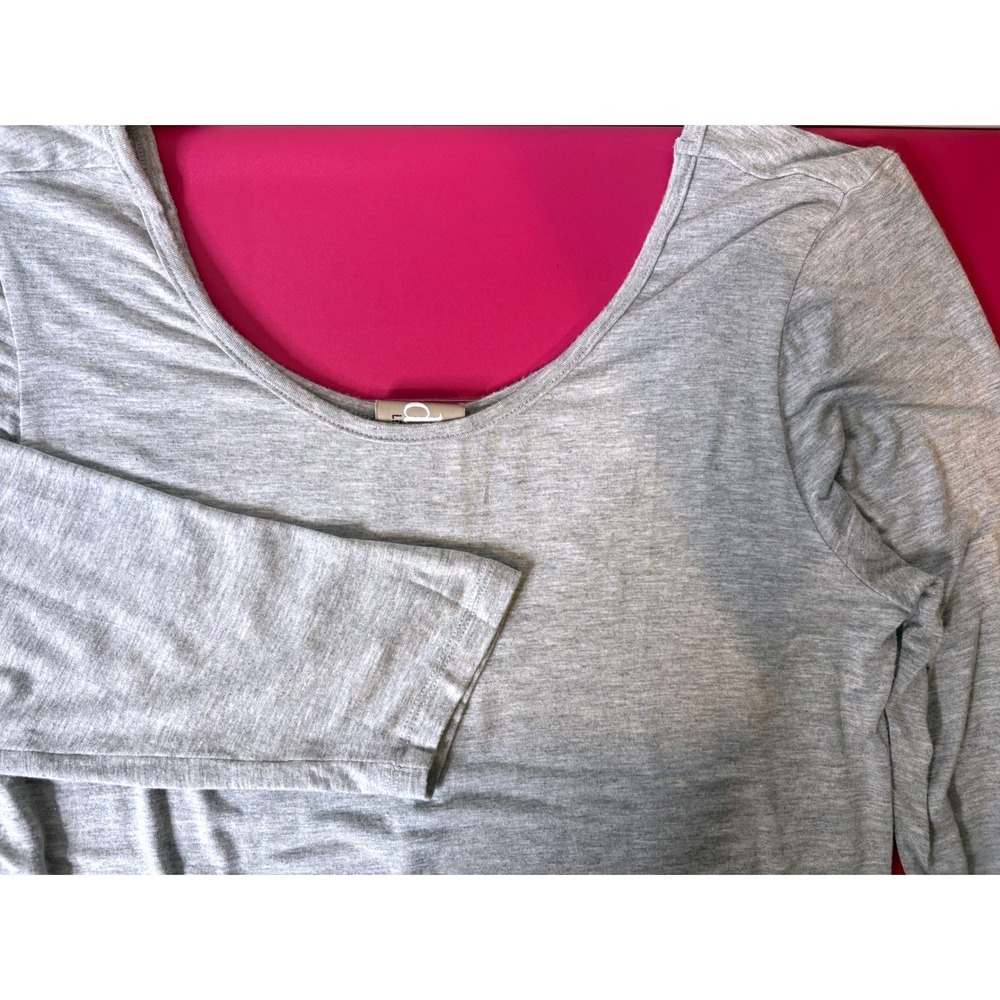 DOLAN Womens Gray Scoop Neck 3/4 Sleeve Top XL Minimalist Neutral Casual Layered - Picture 10 of 10